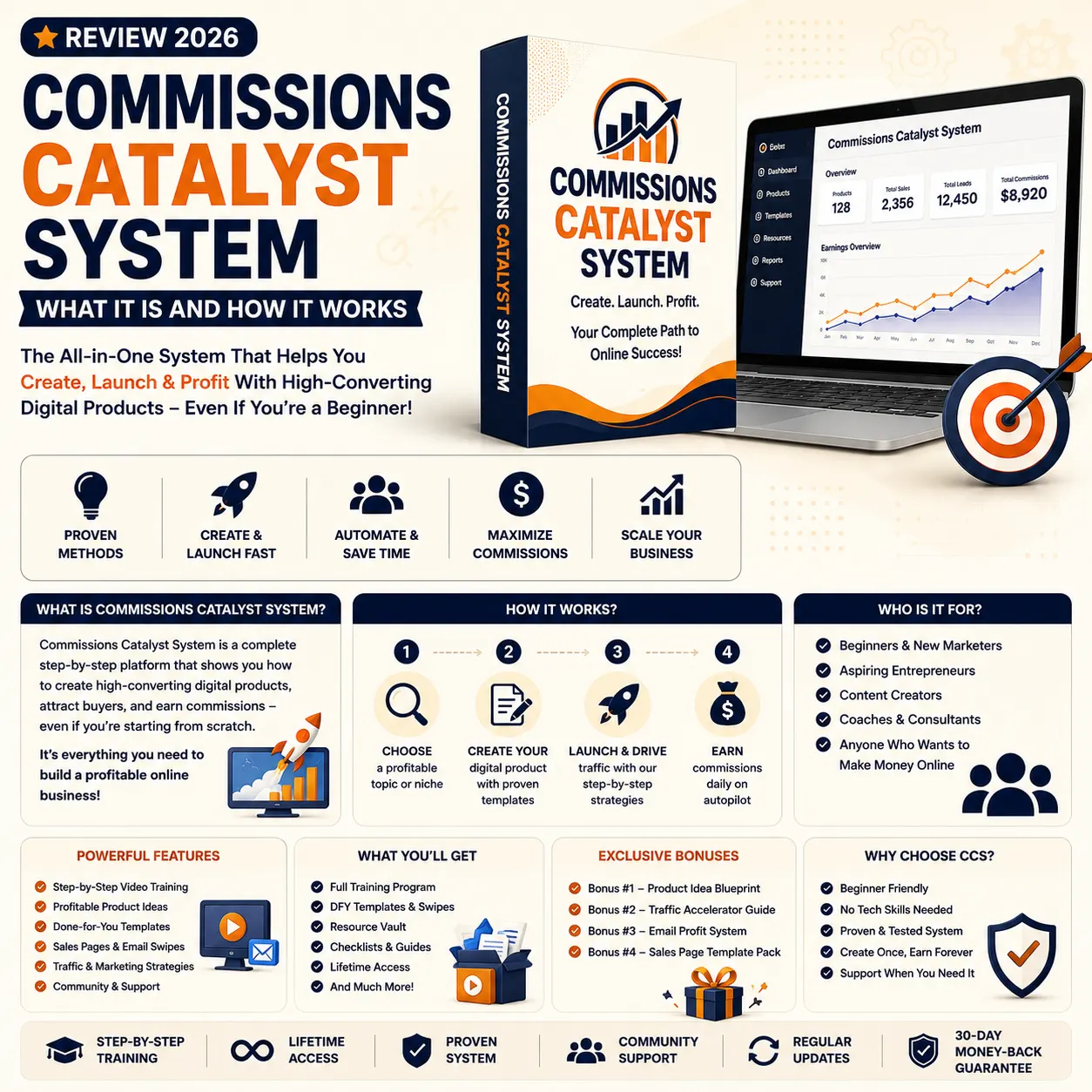 Commissions Catalyst System review 2026 showing AI affiliate bonus creation system guide explaining how it works and helps improve affiliate marketing results