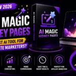 AI Magic Money Pages review showing an AI-powered tool that converts WarriorPlus affiliate links into professional money pages for faster affiliate marketing campaigns