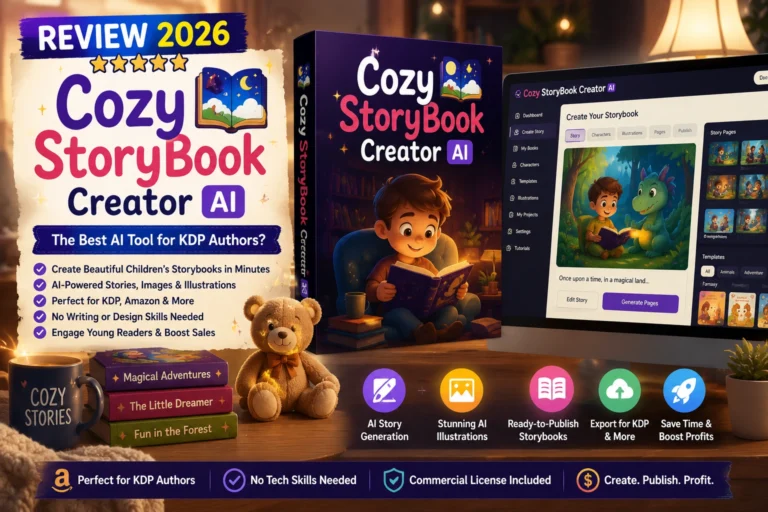 Cozy StoryBook Creator AI tool for creating cozy coloring books, storybooks, covers, and SEO-ready listings
