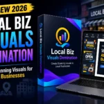 Local Biz Visuals Domination review showcasing a visual marketing training program for creating social media graphics, promotional designs, and branding assets for local businesses