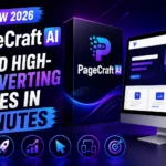 PageCraft AI review featuring an AI-powered website builder with drag-and-drop editing, landing page creation, sales funnels, and built-in hosting for online businesses
