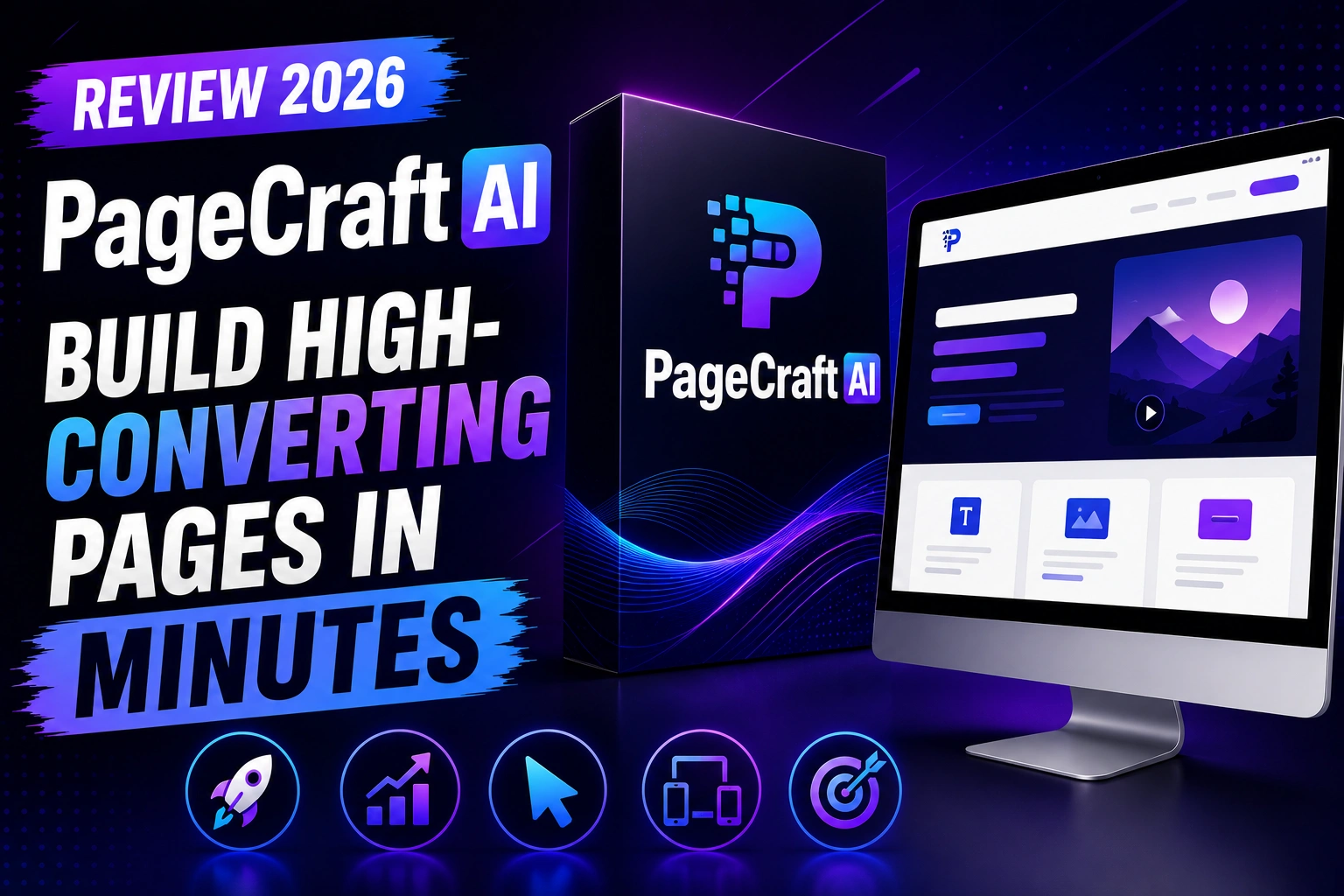 PageCraft AI review featuring an AI-powered website builder with drag-and-drop editing, landing page creation, sales funnels, and built-in hosting for online businesses