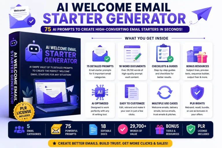 AI Welcome Email Starter Generator for creating welcome email templates and marketing emails