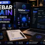 SidebarBrain AI Business Command Center dashboard with a 3D software box and business automation interface featured in the SidebarBrain Review 2026.