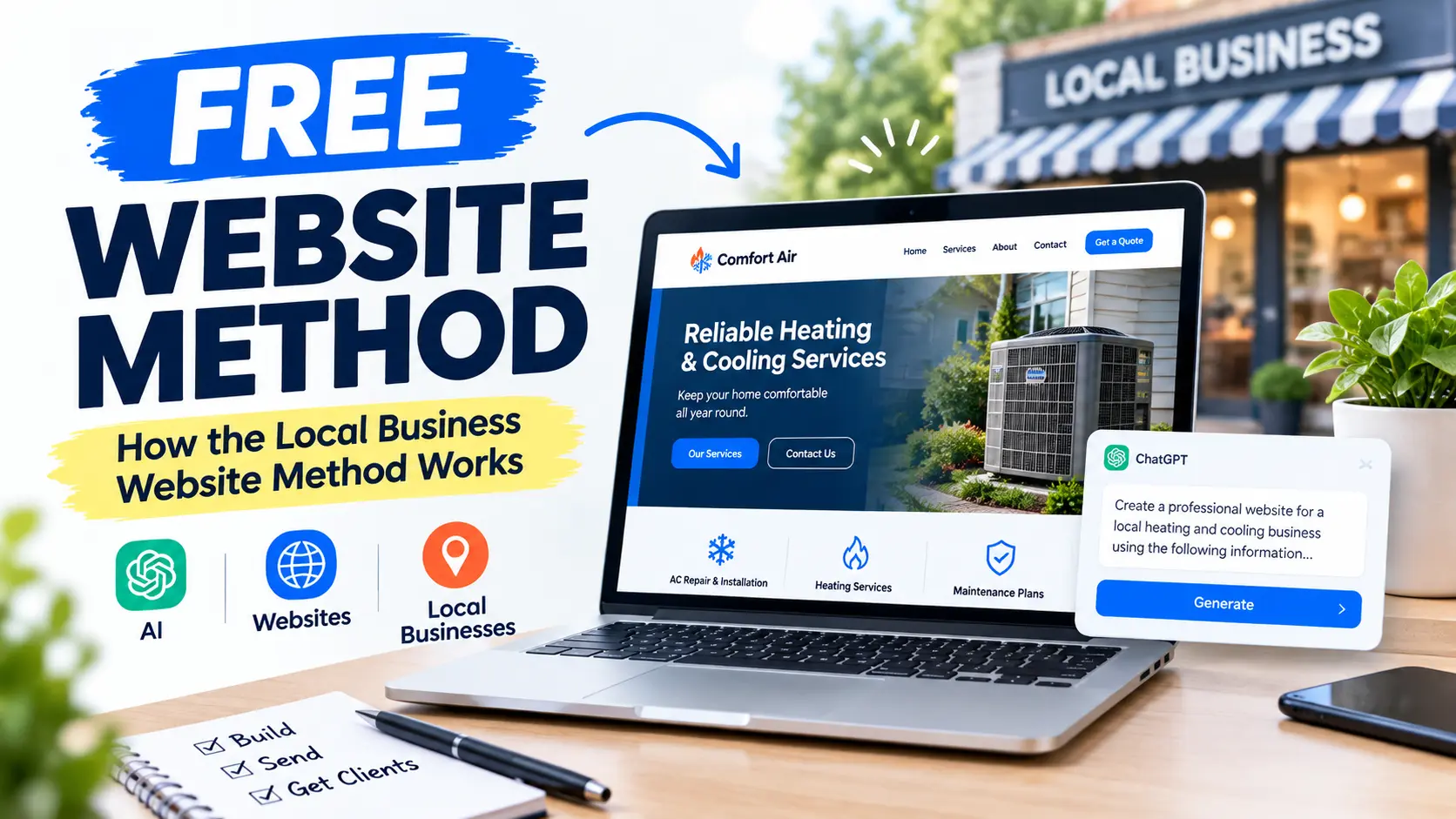 Free Website Method Review 2026 for AI-assisted local business websites